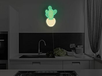 Potted Cactus Neon Sign