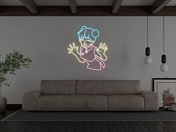 Anime Laughing Girl Neon Sign