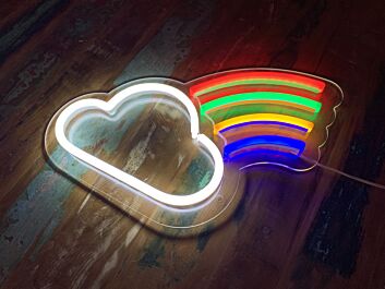 Little Cloud And Rainbow Neon Sign