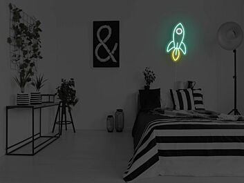 Rocket Ship Neon Sign