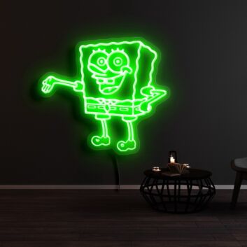 Spongebob Reaching Hand Neon Sign
