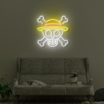 Skull with sun hat LED Neon Sign