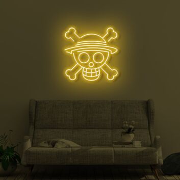 Skull with sun hat LED Neon Sign