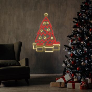 Christmas Tree Presents Neon Sign