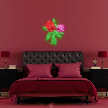 Rose Flower Mothers Day Neon Sign