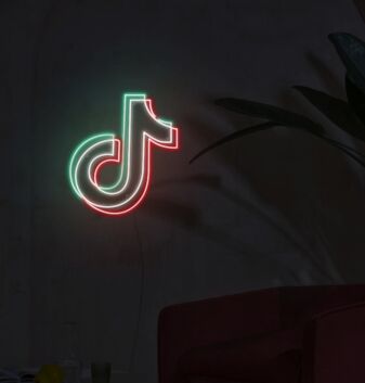 TIKTOK Green and Red Neon Sign