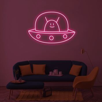 Alien Spaceship Neon Sign