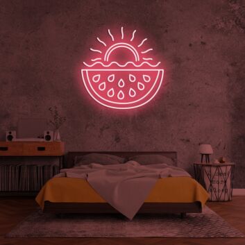 Summer Party With Watermelon Neon Sign