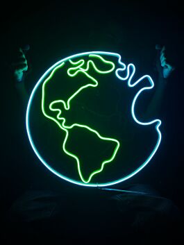 Earth Planet Neon Sign
