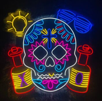 Skull Calavera Neon Sign