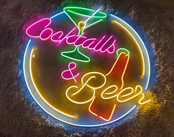 Cocktails and Beer Neon Sign