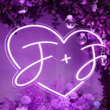 Customize Initials in the heart  Led Neon Sign