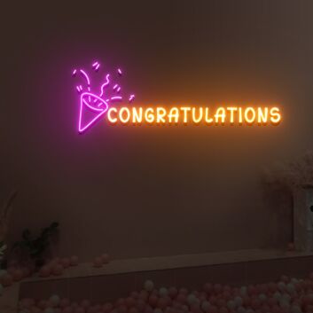 Congratulations Neon Sign Fashion Custom Neon Sign Lights Night Lamp Led Neon Sign Light For Home Party