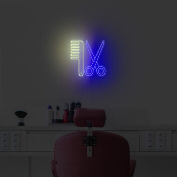 Scissors Comb Neon Sign