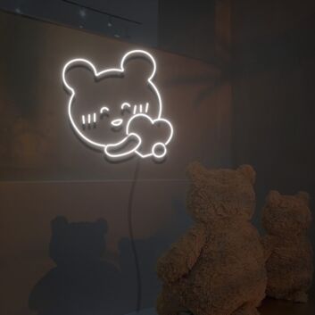 Happy Bear And Heart Neon Sign Lights Night Lamp Led Neon Sign Light For Home Party