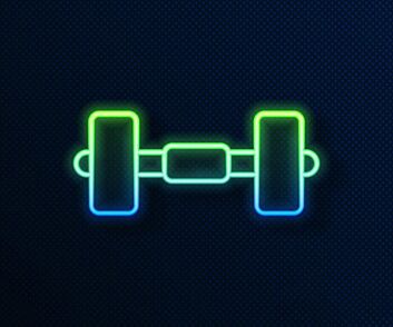 Fitness And Gym Room Babell Neon Sign Green And Blue Combination