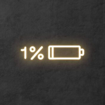 Low Battery: Recharge in Progress Bedroom Neon Sign