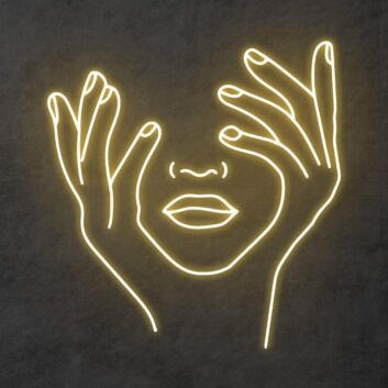 &#39;Holding Face&#39; Neon Sign