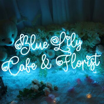 Blue Lily Cake And Florist Neon Sign