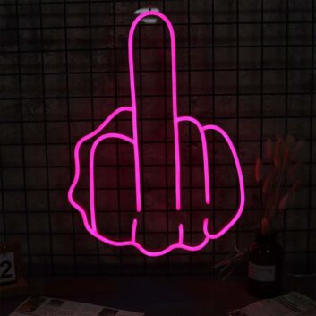 Middle Finger Gesture Neon Sign