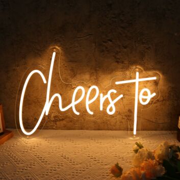 Cheers To Yellow Neon Sign