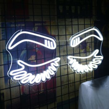 Charming Closing Eyes White Neon Sign