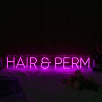 Hair And Perm Pink Neon Sign