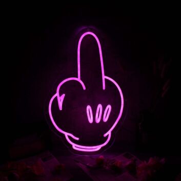 Mickey&#039;s Middle Finger Pink Neon Sign