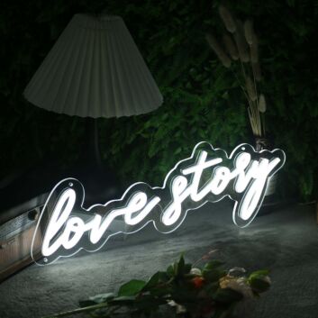 Love Story White Neon Sign
