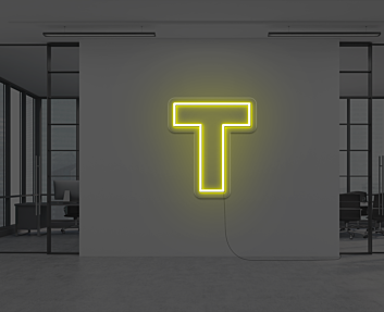 Neon letter T