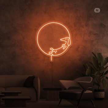 Slapping Dog Neon Sign