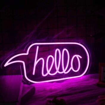 Hello Purple Custom Neon Sign