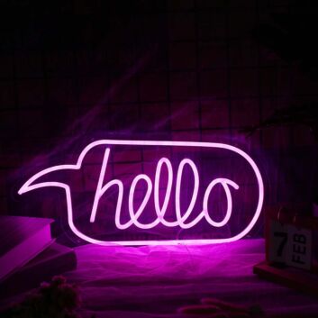 Hello Purple Custom Neon Sign