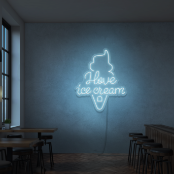 Customize I love ice cream neon sign.