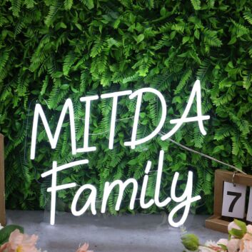 Mitda Family White Neon Sign