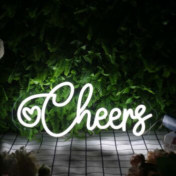 Cheers White Neon Sign