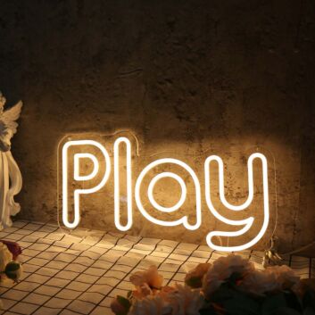 Play Yellow Neon Sign