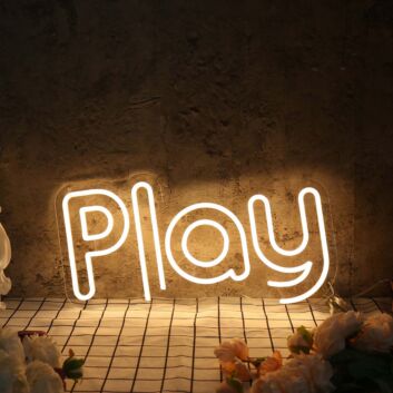 Play Yellow Neon Sign
