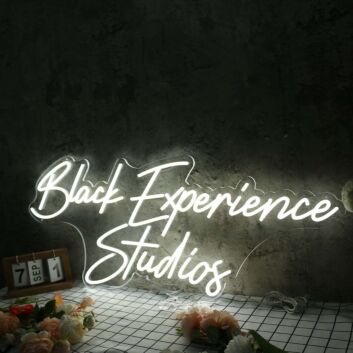 Black Experience Studios White Neon Sign
