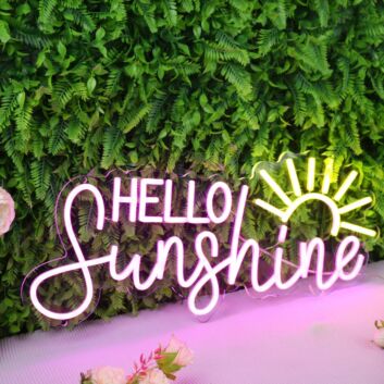 Hello Sunshine Pink Custom Neon Sign