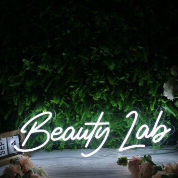Beauty Lab White Neon Sign
