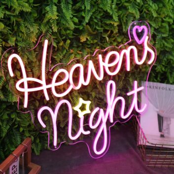 Heavens Night Pink Neon Sign