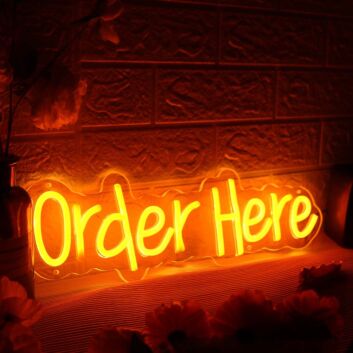 Order Here Orange Neon Sign