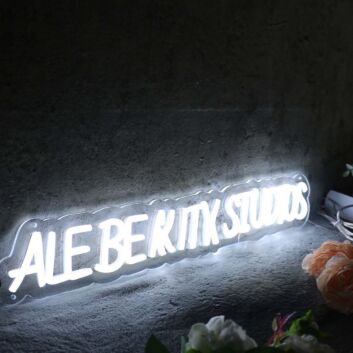 Ale Beauty Studios White Neon Sign