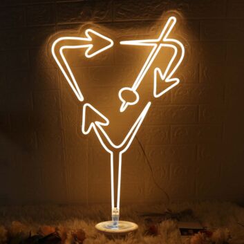 Arrow Cocktails Yellow Neon Sign