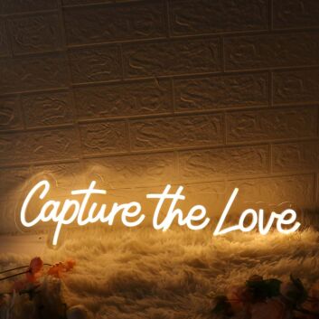 Capture The Love Yellow Neon Sign