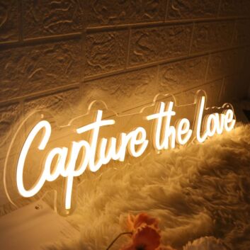 Capture The Love Yellow Neon Sign