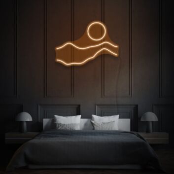 Minimalist Sun and Mountain LED Sign