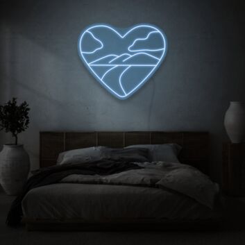 Heart With Landscape LED Sign