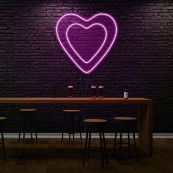 Heart in Heart LED Light Sign